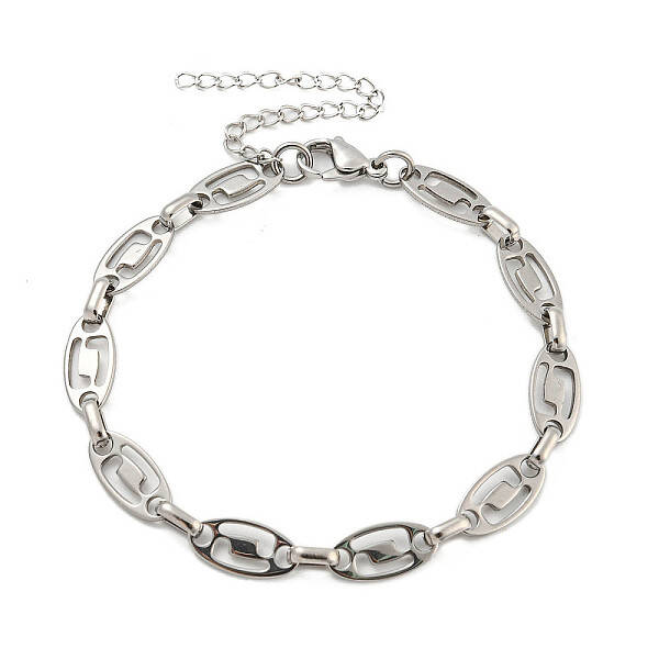 Non-Tarnish 304 Stainless Steel Oval Link Chains Bracelets for Men & Women
