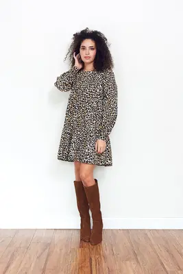 Olivia Mini Dress in Cheetah Queen | Size: M | Color: Cheetah Queen