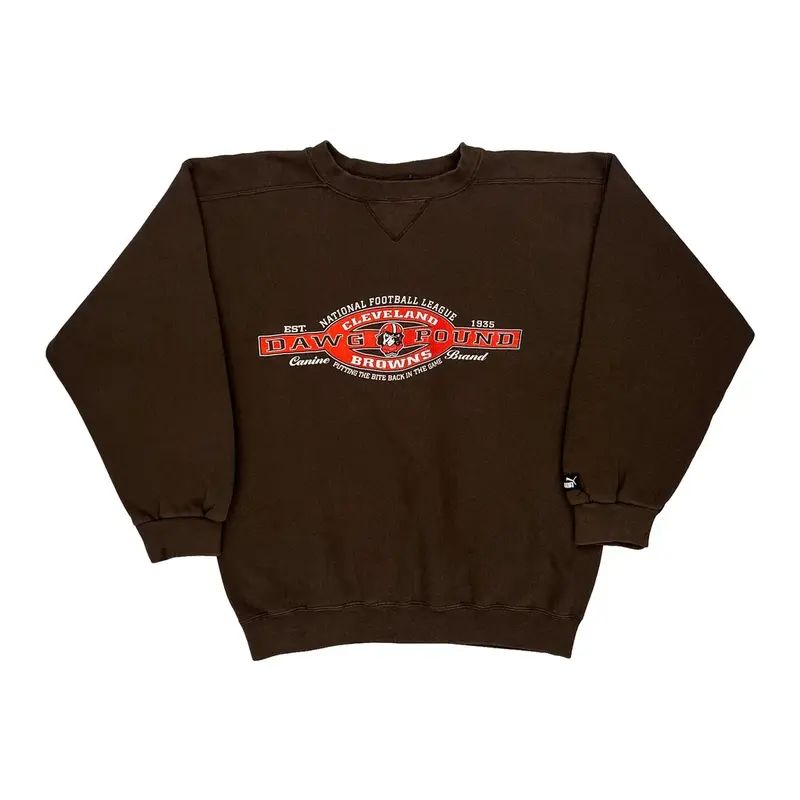 Cleveland Browns Unbranded Nfl Sweatshirt - Large Brown Cotton