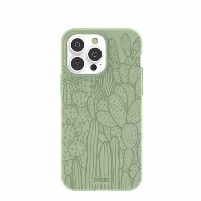 Sage Green Cacti iPhone 14 Pro Max Case