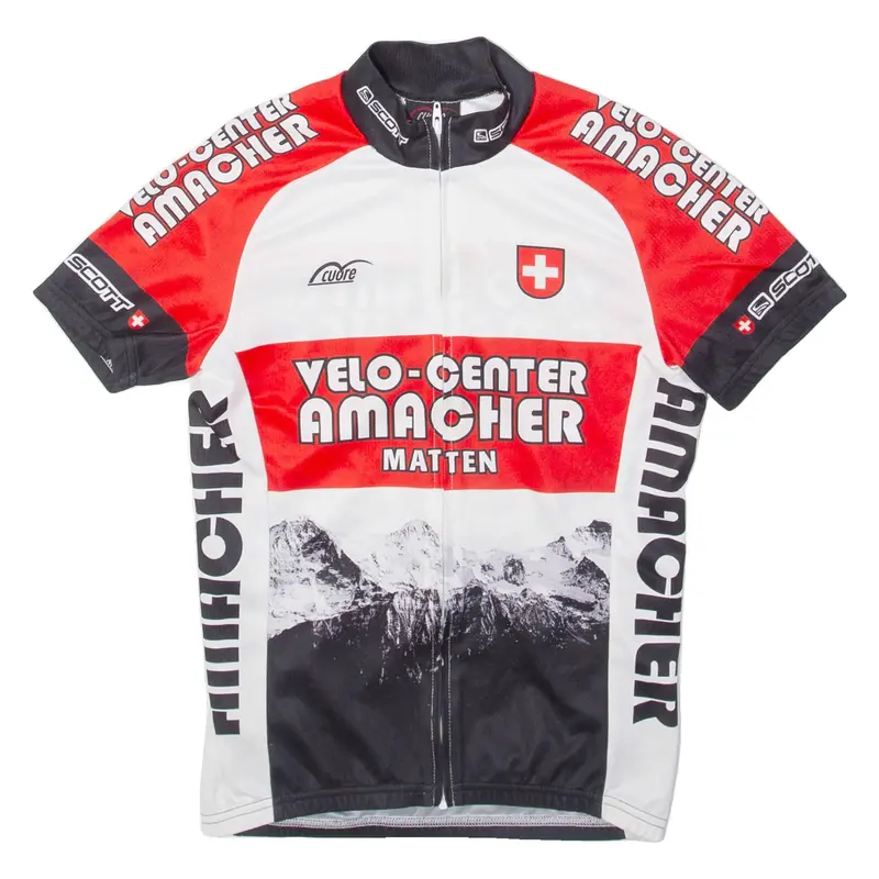 CUORE Full Zip Cycling Boys Jersey Red S
