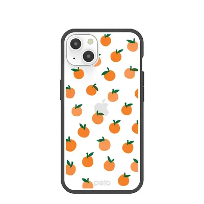 Clear Oranges iPhone 13 Case With Black Ridge