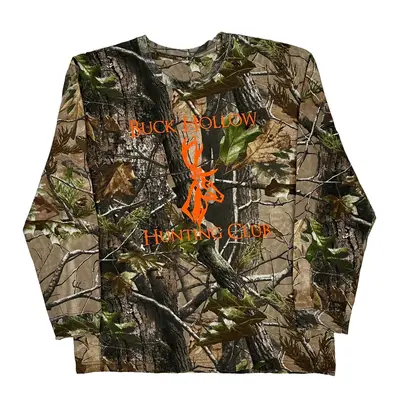 Buck Hollow Hunting Club - The Czar Unbranded Camo Long Sleeve T-Shirt - XL Green Cotton