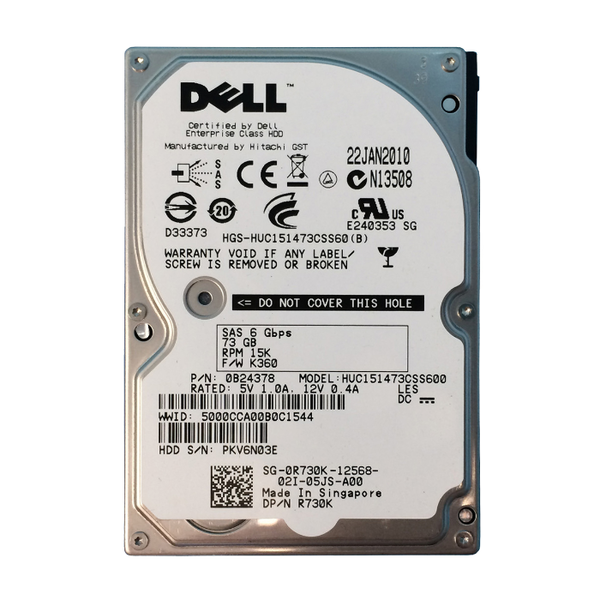 R730K Dell 73GB 6Gb/s SAS 15000 2.5-inch 64MB Hard Drive