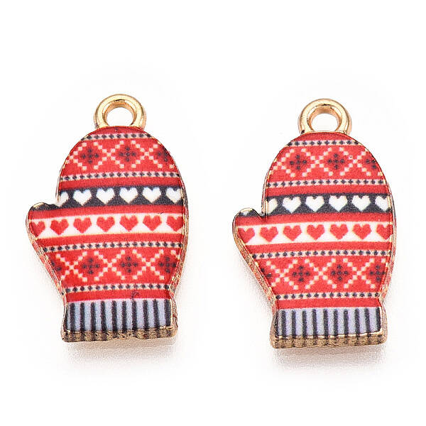 Winter Theme Alloy Printed Pendants