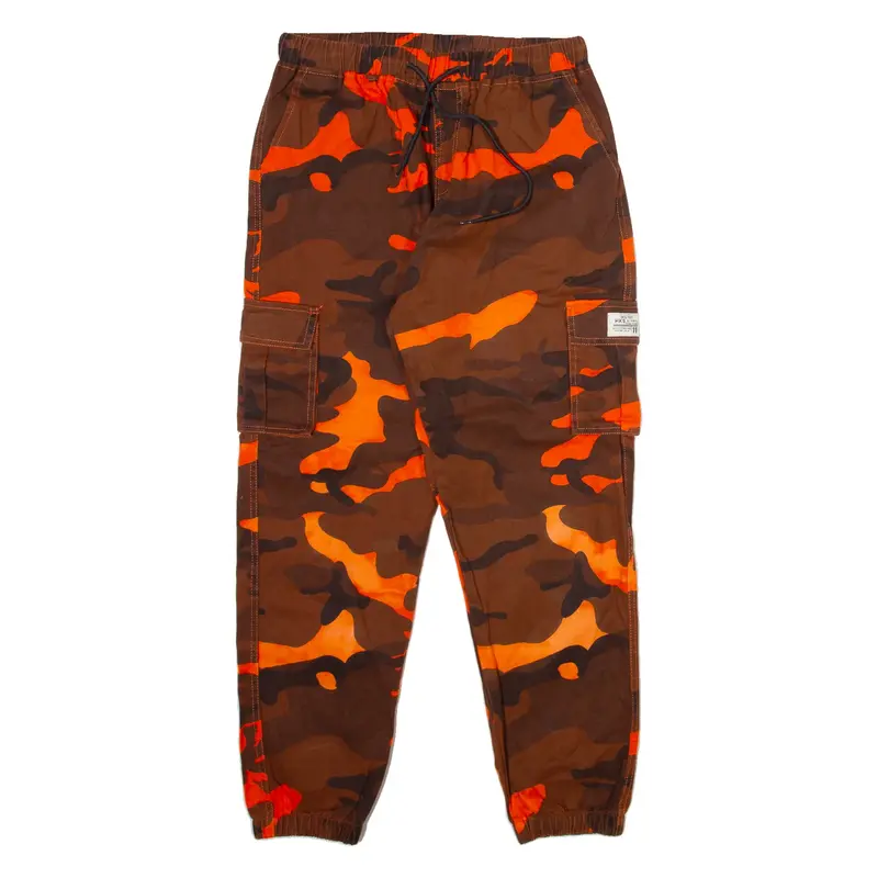 HKS Cargo Jogger Style Mens Trousers Orange Relaxed Tapered W28 L27