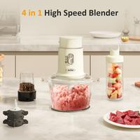 Sunvivi 4 in 1 High Speed Blender and Food Processor 4 Functions for Grinding Meat & Peeling Garlic & Juicing,Blenders with 1...
