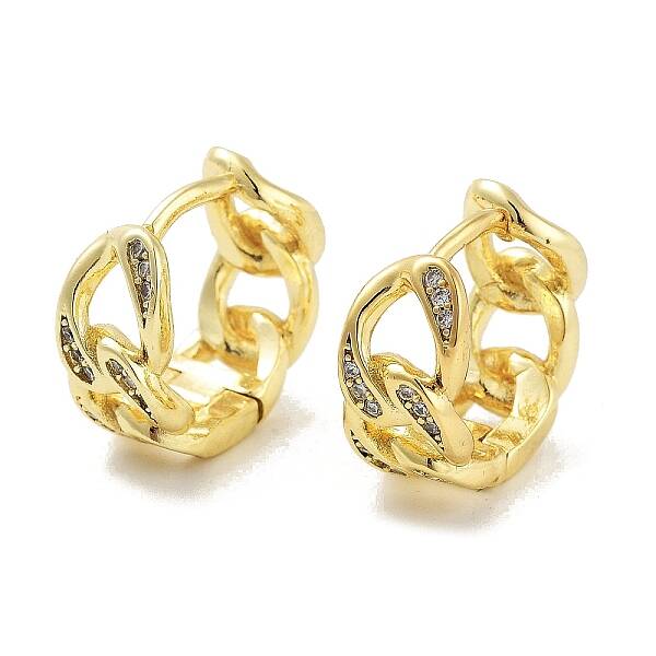 Real 18K Gold Plated Brass Hoop Earrings