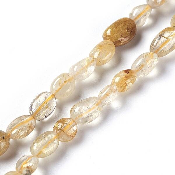 Natural Gold Rutilated Quartz Beads Strands