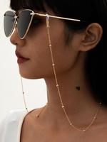 Minimalist Temperament Ball Decor Metal Glasses Chain, Gold Anti-slip Beaded Eyeglass Mask Hanging Chain, Fashion Thin Frames...