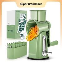 SUSTEAS Rotary Food Grater with Handle, Comes with 5 Well-Designed Blades and Strong Suction Cup Base, Comes with 1 Blade Sto...