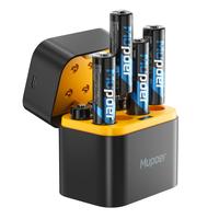 Mupoer Rechargeable Lithium Batteries AA 8-Pack with Charger, 1.5V 3000mWh Double A Batteries, Long Lasting Rechargeable AA L...