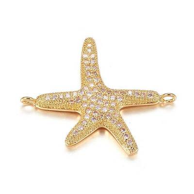 Brass Micro Pave Cubic Zirconia Links