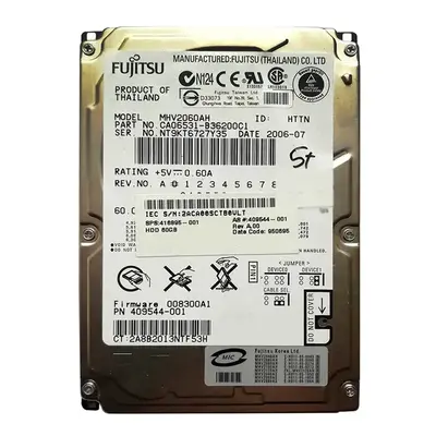 CA06531-B36200C1 Fujitsu 60GB 5400RPM IDE Ultra ATA/100 (ATA-6) 8MB Cache 2.5-inch Hard Drive