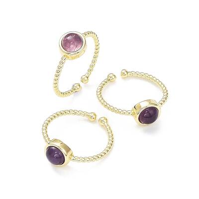 Natural Amethyst Cuff Rings