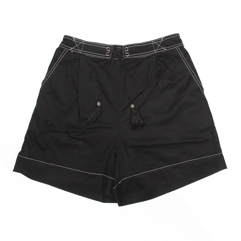 Tassel Shorts Black Regular Casual Womens S W26