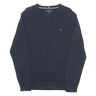 TOMMY HILFIGER Mens Jumper Black Tight Knit L
