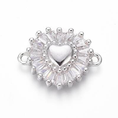 Brass Micro Pave Cubic Zirconia Links connectors