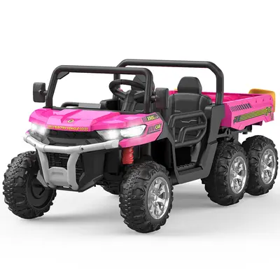 Garvee Ride - P Series: 2-Seater Ride On Car 24V 6X6 Kids Dump Truck with Remote, Battery 6 Wheeler, Electric UTV for 3 Years...