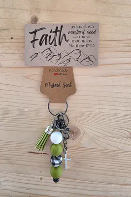 Faith & Strength Silicone Bead Keychain