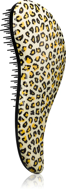 Dtangler Hairbrush with Yellow Leopard Handle