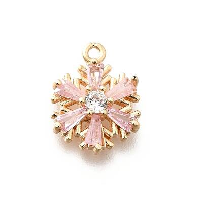 Christmas Brass Micro Pave Cubic Zirconia Charms