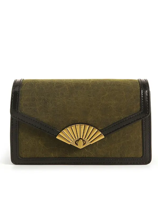 Smting pearl chain mini flap bag with Folding Fan Lock
