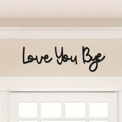 Boho-chic Love You Bye Pattern Wooden Sign, 1 Count Reusable Wall Art with Adhesive Tape, Wall Decor for Home Living Room Bed...