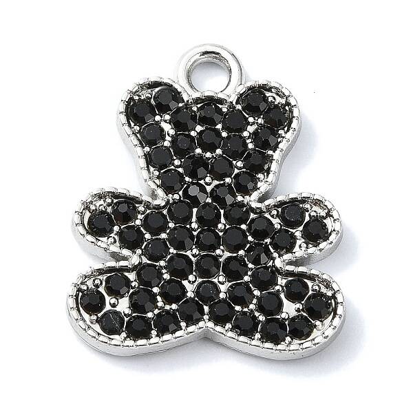 Rack Plating Alloy with Rhinestone Pendants