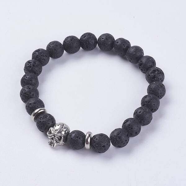 Natural Lava Rock Beads Stretch Bracelets