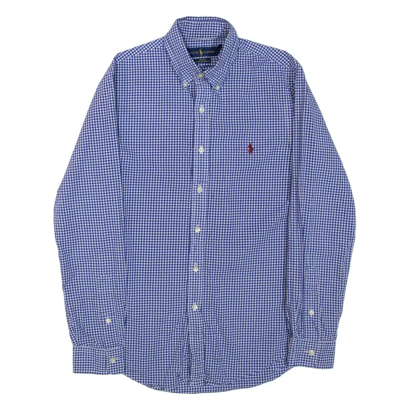 RALPH LAUREN Mens Shirt Blue Gingham Long Sleeve S