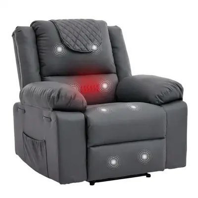 Garvee Manual Massage Recliner Chair with Heating for Adult, PU Leather Recliner Chairs Single Sofa with Side Storage Pockets...