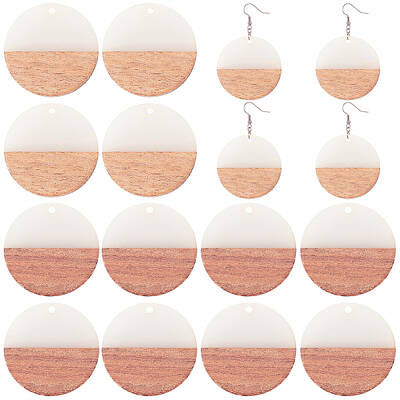 Transparent Resin & Walnut Wood Pendants