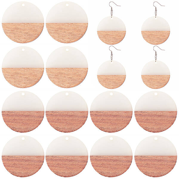 Transparent Resin & Walnut Wood Pendants