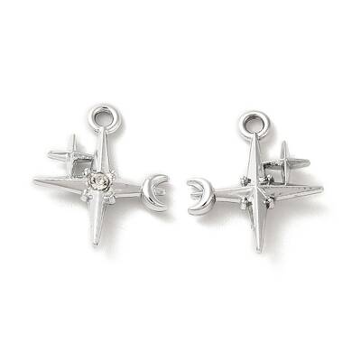 Rack Plating Alloy Crystal Rhinestone Pandants