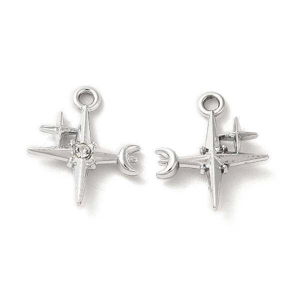 Rack Plating Alloy Crystal Rhinestone Pandants