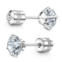 Hypoallergenic Earrings Titanium Post for Sensitive Ears 5A Cubic Zirconia Titanium Earring Studs for Women Men Double Side E...