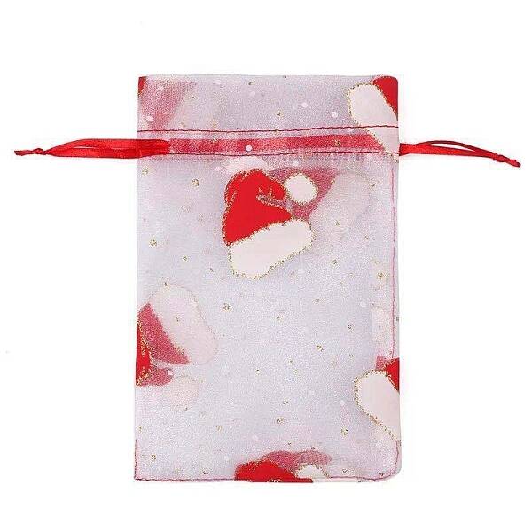 Organza Printed Gift Bags with Drawstring