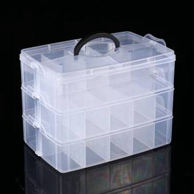 3-Tier Transparent Plastic Bead Containers