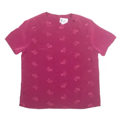 MAGGIE SWEET Embroidered Womens Top Maroon Floral S