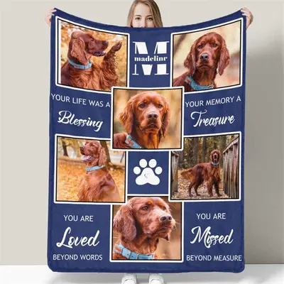 Custom Memorial Blanket Gifts For Puppy Dog Lover - Aperturee