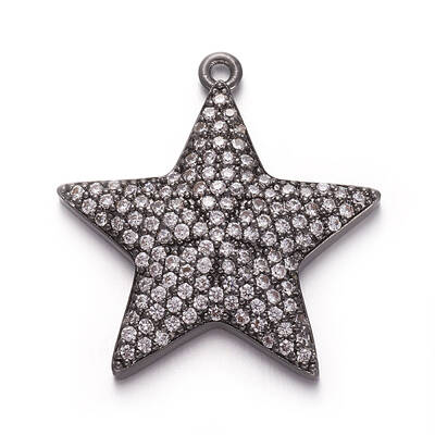 Brass Micro Pave Cubic Zirconia Pendants