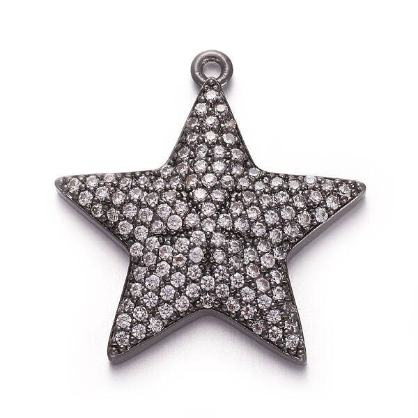 Brass Micro Pave Cubic Zirconia Pendants