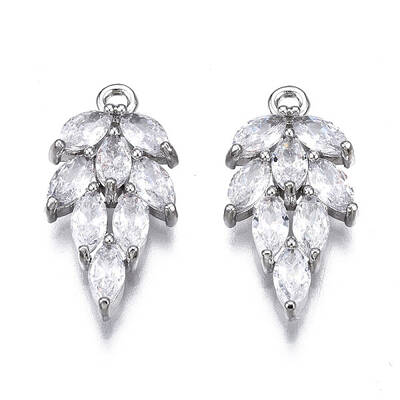 Brass Inlaid Clear Cubic Zirconia Pendants