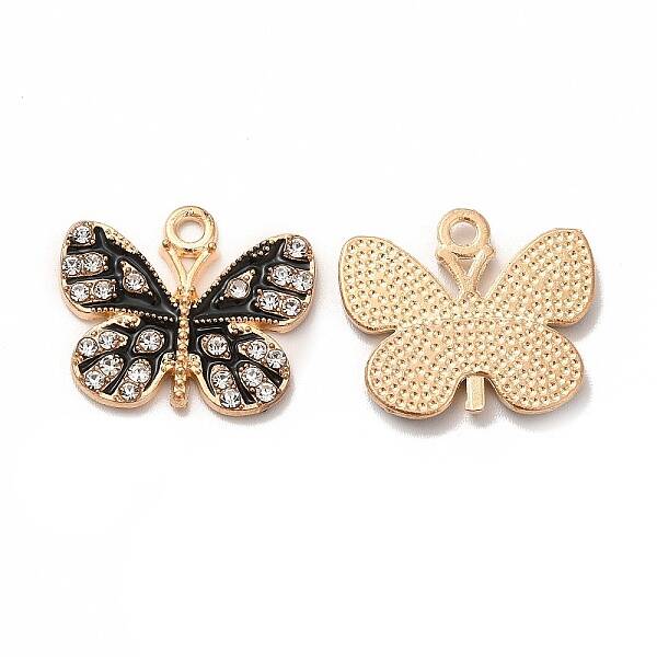 Alloy with Rhinestone Enamel Pendants