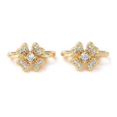 Brass Micro Pave Clear Cubic Zirconia Slide Charms