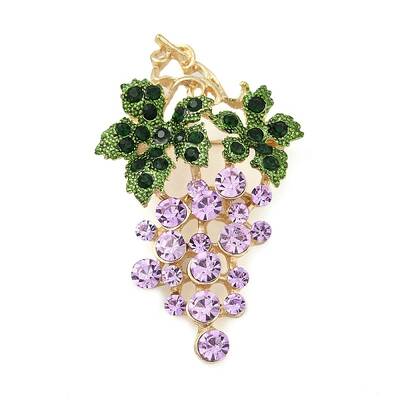 Fruit Zinc Alloy Rhinestone Brooches for Backpack Clothes