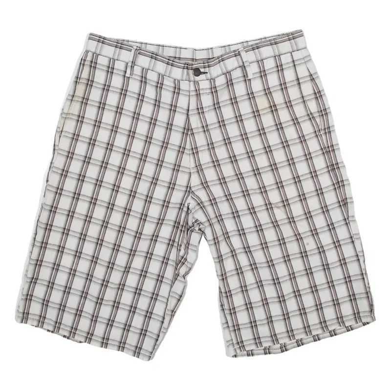 DICKIES Mens Workwear Shorts Brown Check M W34