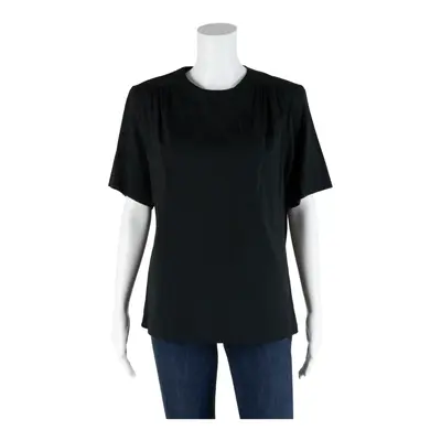 Ruched Detail Blouse Black Short Sleeve Womens S