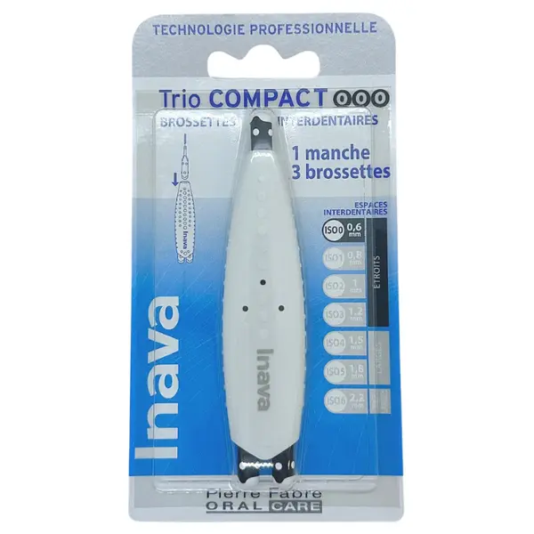 Inava Trio Compact ISO 0/0/0 - 1 Trio Handle + 3 Interdental Brushes